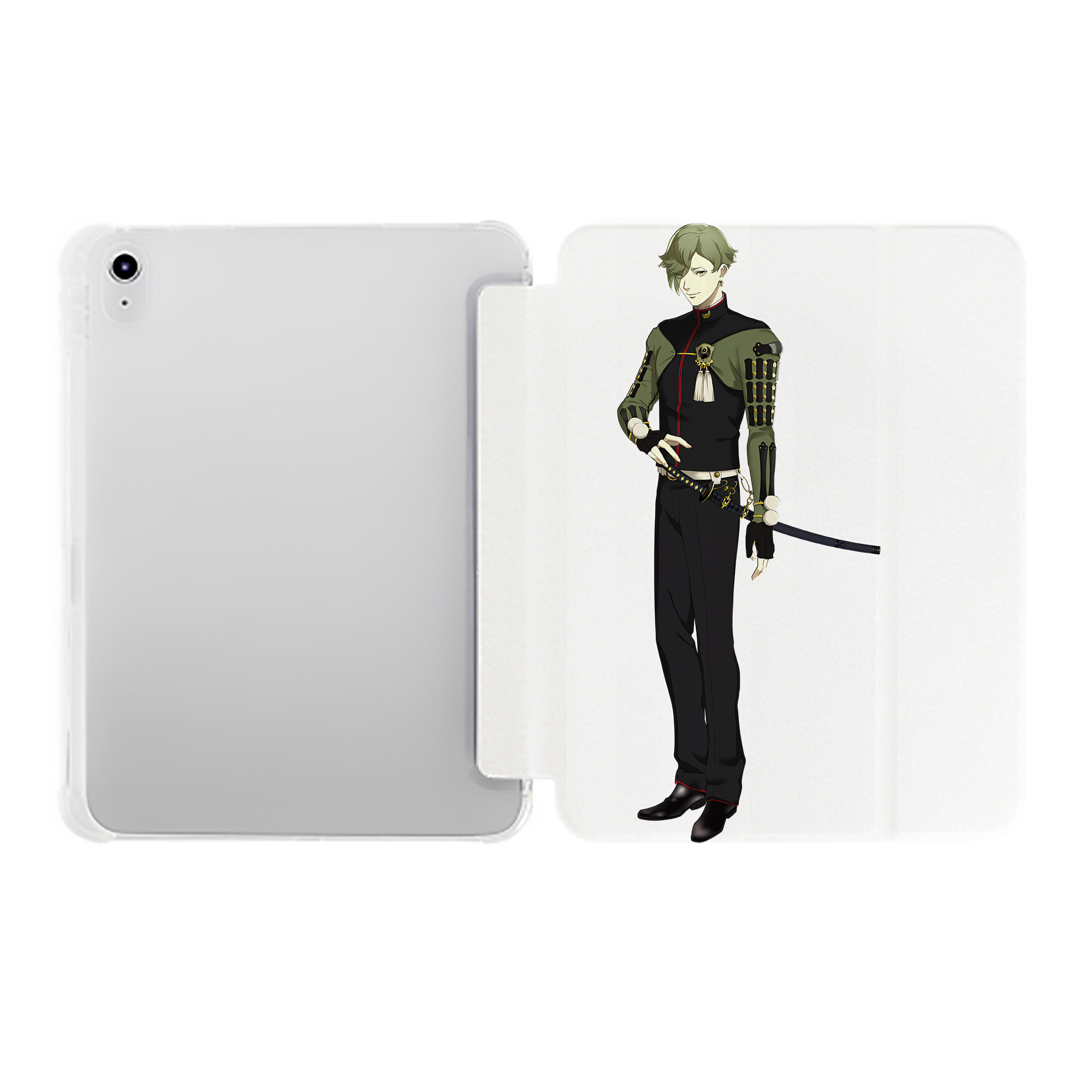 （画像用） 刀剣乱舞 Touken Ranbu IPad ケース ペン収納付き 三つ折りスタンド PUレザー×シリコン 対応機種9.5/10.5/10.9インチ